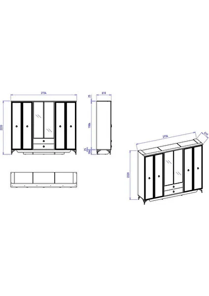 Valencia 6 Kapılı Gardırop