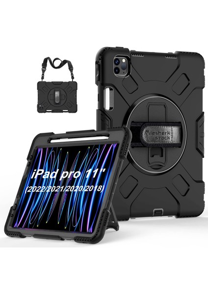 Apple iPad Pro 11 (2021) 4. Nesil Zırhlı Armour Defender Askılı Kılıf A2378 A2461 A2379 A2462