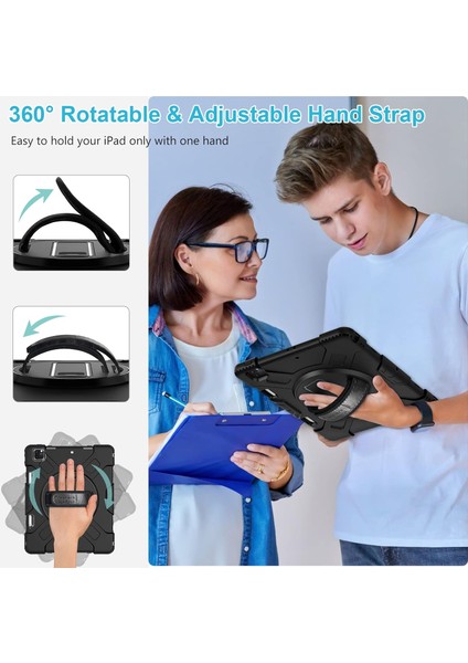 Apple iPad Pro 11 (2021) 4. Nesil Zırhlı Armour Defender Askılı Kılıf A2378 A2461 A2379 A2462 modelleri