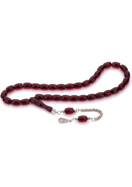 Fıçı Tane Kapalı Kırmızı Toz Kehribar Tesbih fiyatları