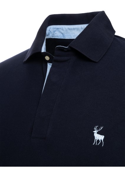 Erkek Triko Polo Yakalı Garnili Lacivert T-Shirt fiyatları