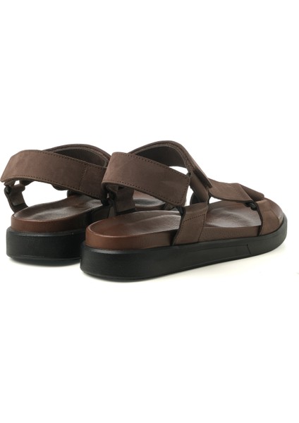 Erkek Sandalet Ag- 23210-8 John May Nubuk Kahve