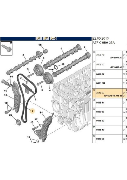 Eksantirik Zinciri 207 208 3008 308 Partner Tepee Rcz Berlingo Ep6 (V861831880-0816J2)