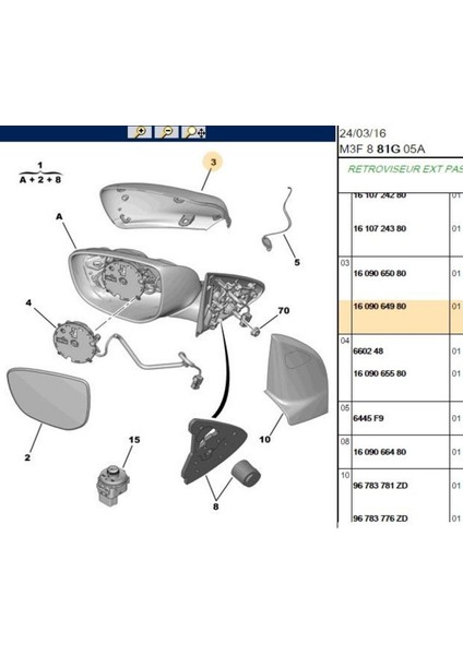Sağ Ayna Kapak 301 (TRL1609064980-1609064980)