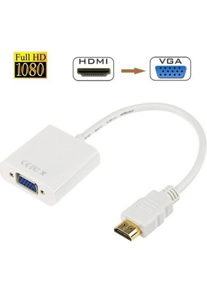 HDMI To VGA Monitör Çevirici Dönüşütürücü Adaptör