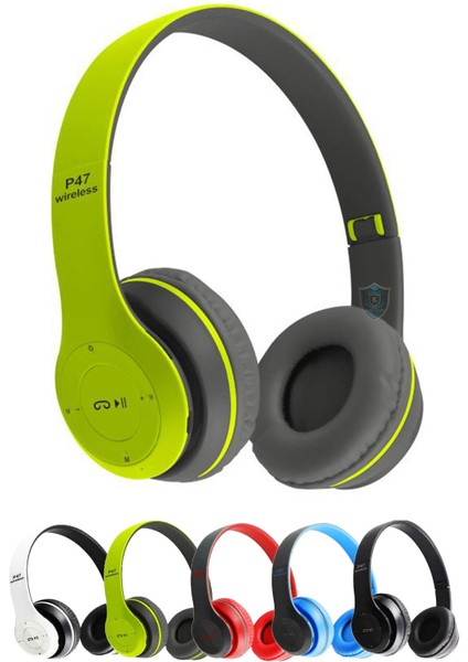 Kulaküstü Katlanabilir Stereo Hafıza Kartı Girişli Bluetooth Kulaklık – Yeşil
