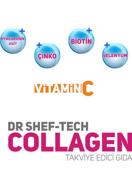 Collagen, Kollajen, Hyaluronik Asit, Vitamin Ve Mineral Içeren Toz Takviye Gıda 300 G fırsatları