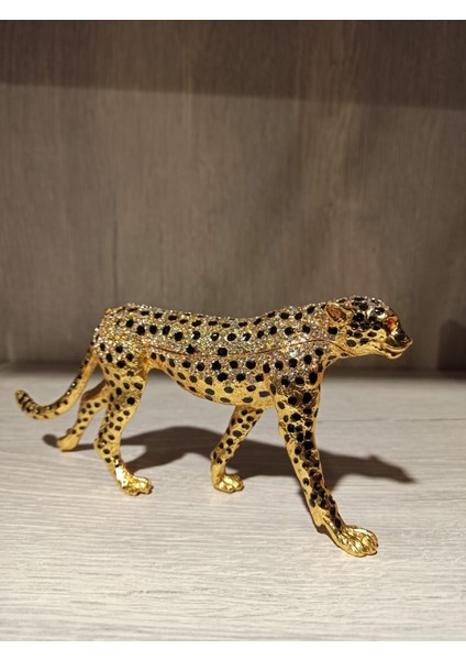 Swarovski Taşlı Leopar Mücevherlik / Dekoratif Biblo
