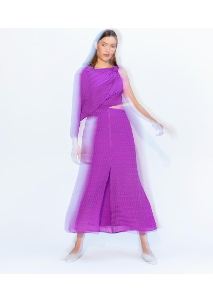 Tek Omuz Yarasa Kol Yırtmaçlı Elbise 24S40443 modelleri