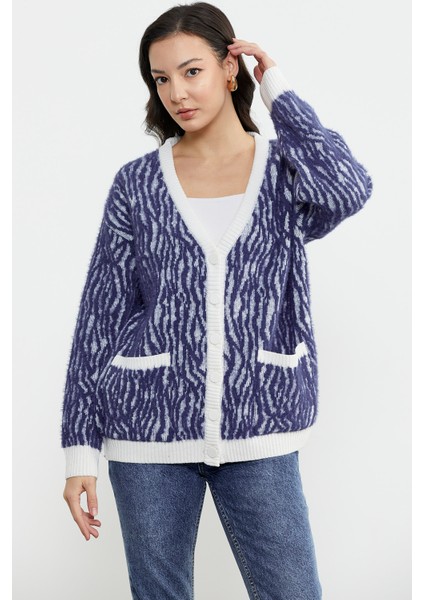 Renk Kombinli Yumoş Triko Hırka - Indigo modelleri