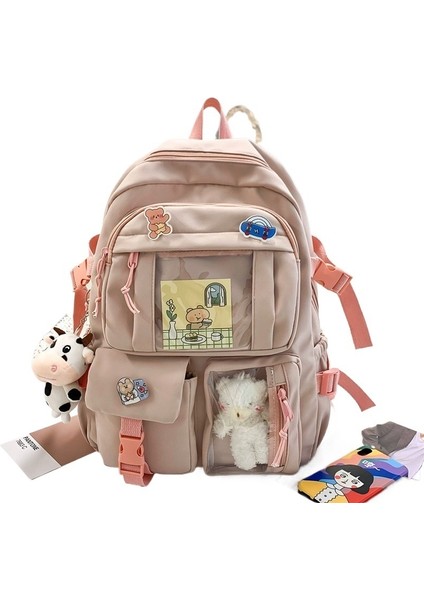 Sırt Çantası Kadın Kore Tarzı Harajuku Tarzı Basit Ortaokul Öğrencisi Sırt Çantası Moda Moda Ortaokul Lise Koleji Okul Çantası (Yurt Dışından)
