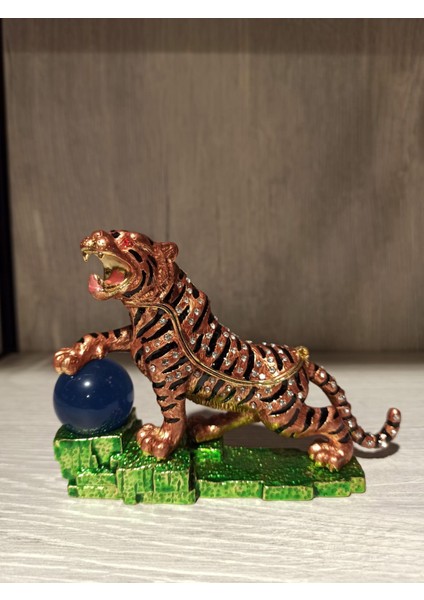 Swarovski Taşlı Kaplan Mücevherlik / Dekoratif Biblo