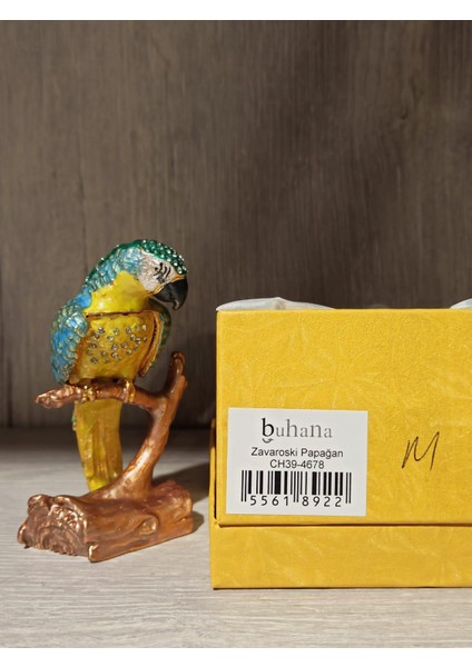 Swarovski Taşlı Papağan Mücevherlik / Dekoratif Biblo