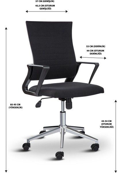 Rigel 55300 Metal Ayaklı Çalışma Koltuğu Ofis Sandalyesi