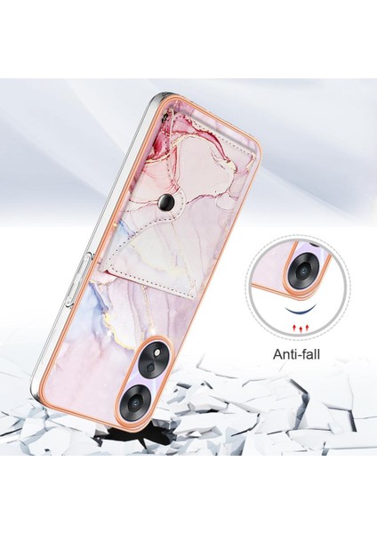 Oppo Için Kılıf A78 5G/A58 5g Mermer Ince Cüzdan Yumuşak Tpu Tampon Kart Yuvaları (Yurt Dışından)