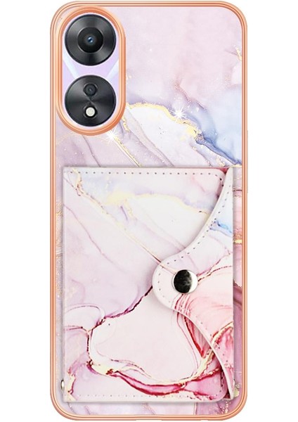Oppo Için Kılıf A78 5G/A58 5g Mermer Ince Cüzdan Yumuşak Tpu Tampon Kart Yuvaları (Yurt Dışından)