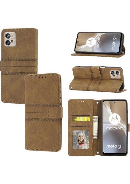 Motorola Moto G53/MOTOROLA Y Manyetik Kapatma Cüzdan Kılıf Pu Için Flip Case (Yurt Dışından)