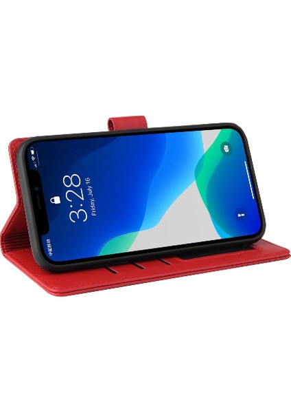 Iphone 13 Için Flip Case Pro Üç Kart Yuvaları Kickstand Premium Deri (Yurt Dışından)