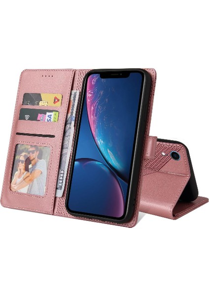 Iphone Xr Kickstand Üç Kart Yuvaları Premium Deri Için Flip Case (Yurt Dışından)