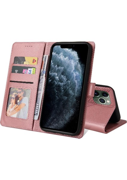 Iphone 11 Pro Max Premium Deri Üç Kart Yuvaları Için Flip Case (Yurt Dışından)