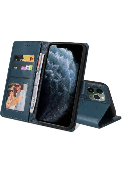 Iphone 11 Pro Max Premium Deri Üç Kart Yuvaları Için Flip Case (Yurt Dışından)