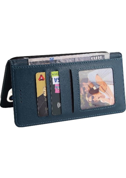 Iphone 13 Için Flip Case Pro Üç Kart Yuvaları Kickstand Premium Deri (Yurt Dışından)