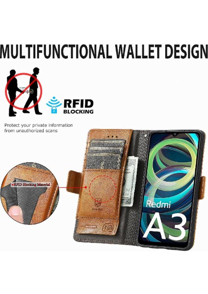 Xiaomi Redmi A3 Çok Renkli Iş Cüzdan Ekleme Yuvası Için Flip Case (Yurt Dışından) fiyatları