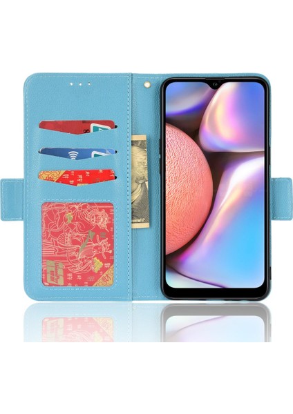 Samsung Galaxy A10S Manyetik Yan Toka Cüzdan Kart Yuvaları Tutucu (Yurt Dışından)