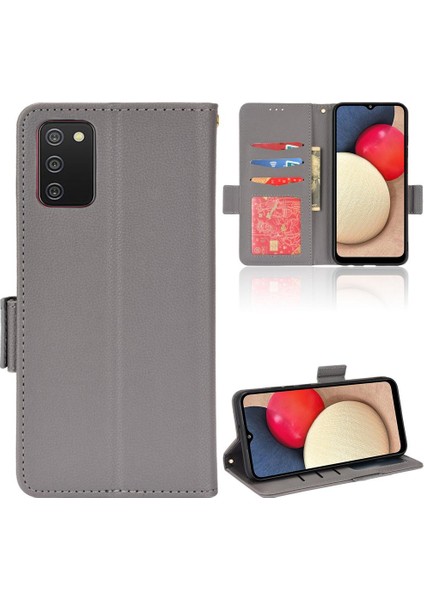 Samsung Galaxy A02S Manyetik Kart Yuvaları Tutucu Pu Deri Yan (Yurt Dışından)