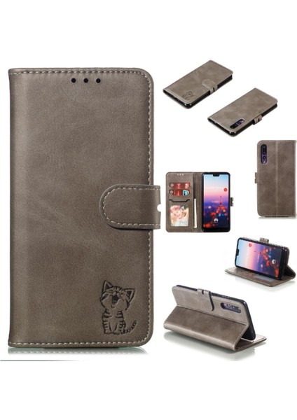 Cüzdan Kılıf Için Huawei P20 Pro Manyetik Kapatma Kickstand Kabartmalı Tüm (Yurt Dışından)