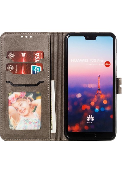 Cüzdan Kılıf Için Huawei P20 Pro Manyetik Kapatma Kickstand Kabartmalı Tüm (Yurt Dışından)