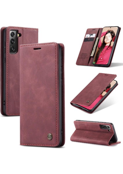Samsung Galaxy S21 Fe Flip Case Için Folio Kitap Vintage Pu Deri (Yurt Dışından)