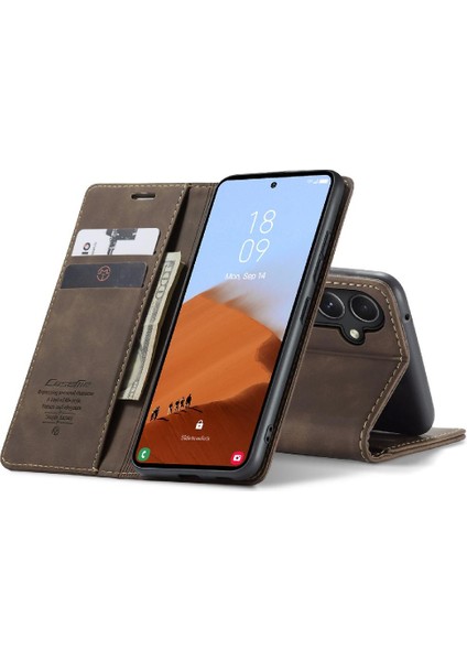 Samsung Galaxy S23 Fe 5g Için Flip Case Vintage Pu Deri Cüzdan Manyetik (Yurt Dışından)