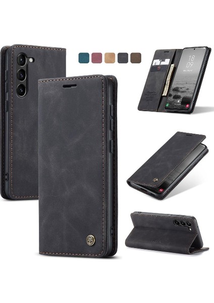 Samsung Galaxy S23 Vintage Pu Deri Cüzdan Manyetik Kılıf Için Flip Case (Yurt Dışından)
