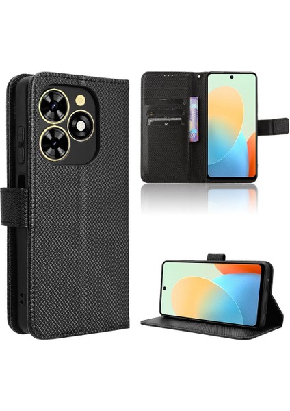 Tecno Spark Için Kılıf Gitmek 2024 Kickstand Kapak Kart Tutucu Manyetik Cüzdan (Yurt Dışından)