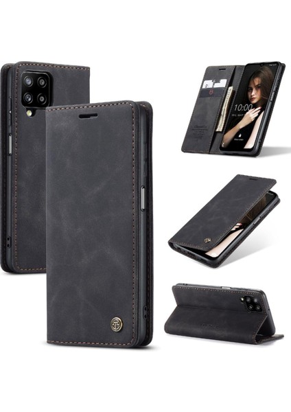 Samsung Galaxy A12 5g Manyetik Kapatma Darbeye Vintage Pu Için Flip Case (Yurt Dışından)