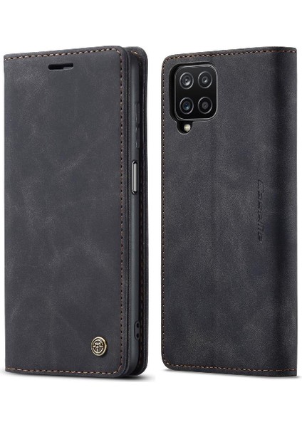 Samsung Galaxy A12 5g Manyetik Kapatma Darbeye Vintage Pu Için Flip Case (Yurt Dışından)