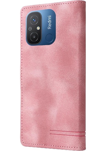 Xiaomi Redmi 12C Deri Kılıf Için Flip Case Darbeye Basit Iş (Yurt Dışından)