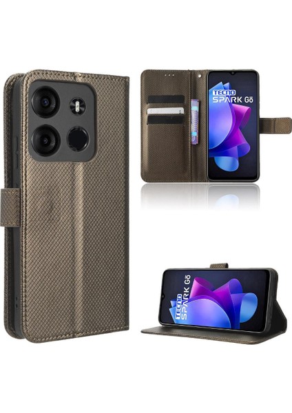 Tecno Spark Için Kılıf Gitmek 2023 Manyetik Cüzdan Kickstand Kapak Kart Tutucu (Yurt Dışından)