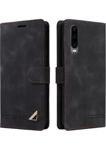 Huawei P30 Için Flip Case Deri Kılıf Kapak Darbeye Basit (Yurt Dışından)