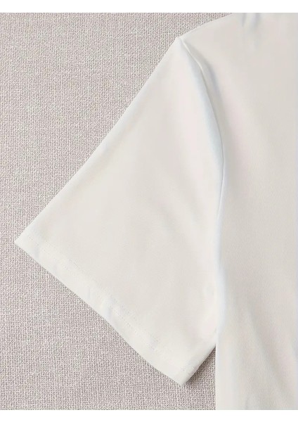 Kadın Yıldız Baskılı Oversize Salaş T-Shirt