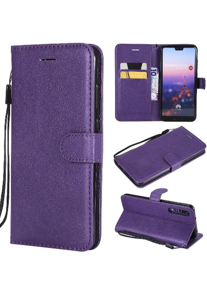 Huawei P20 Pro Için Flip Case Yüksek Kalite Deri Iş Cüzdan Telefon (Yurt Dışından)