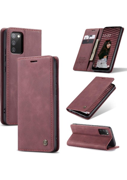 Samsung Galaxy A02S Için Flip Case Vintage Pu Deri Cüzdan Flip Folio (Yurt Dışından)