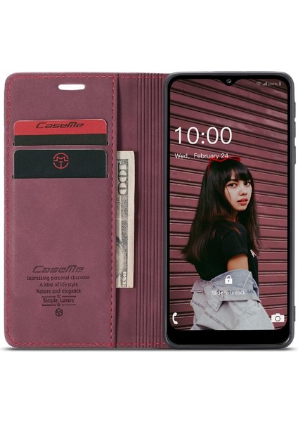 Samsung Galaxy A02S Için Flip Case Vintage Pu Deri Cüzdan Flip Folio (Yurt Dışından)