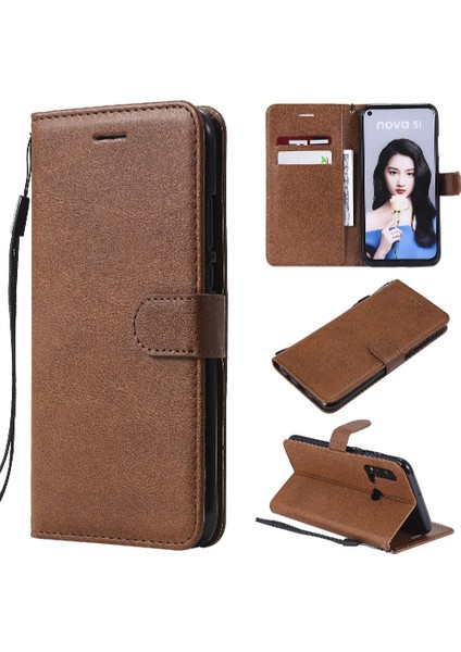 Kart Yuvası ile Huawei P20 Lite Için Flip Case Iş Cüzdan Telefon Kılıfı (Yurt Dışından)