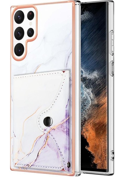 Samsung Galaxy S24 Ultra 5g Yumuşak Tpu Tampon Mermer Ince Cüzdan (Yurt Dışından)