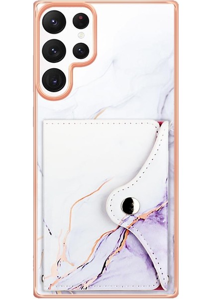 Samsung Galaxy S24 Ultra 5g Yumuşak Tpu Tampon Mermer Ince Cüzdan (Yurt Dışından)