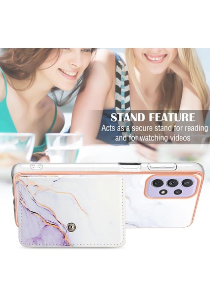 Samsung Galaxy A52 5g Ince Cüzdan Yumuşak Tpu Tampon Mermer Kart (Yurt Dışından)