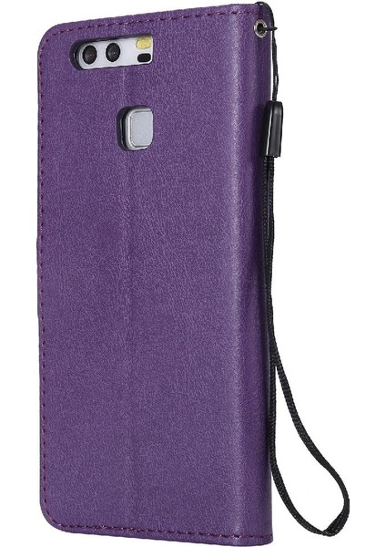 Huawei P9 Klasik Düz Renk Yüksek Kaliteli Deri Iş Için Flip Case (Yurt Dışından)