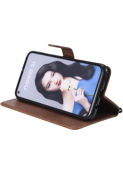 Kart Yuvası ile Huawei P20 Lite Için Flip Case Iş Cüzdan Telefon Kılıfı (Yurt Dışından)